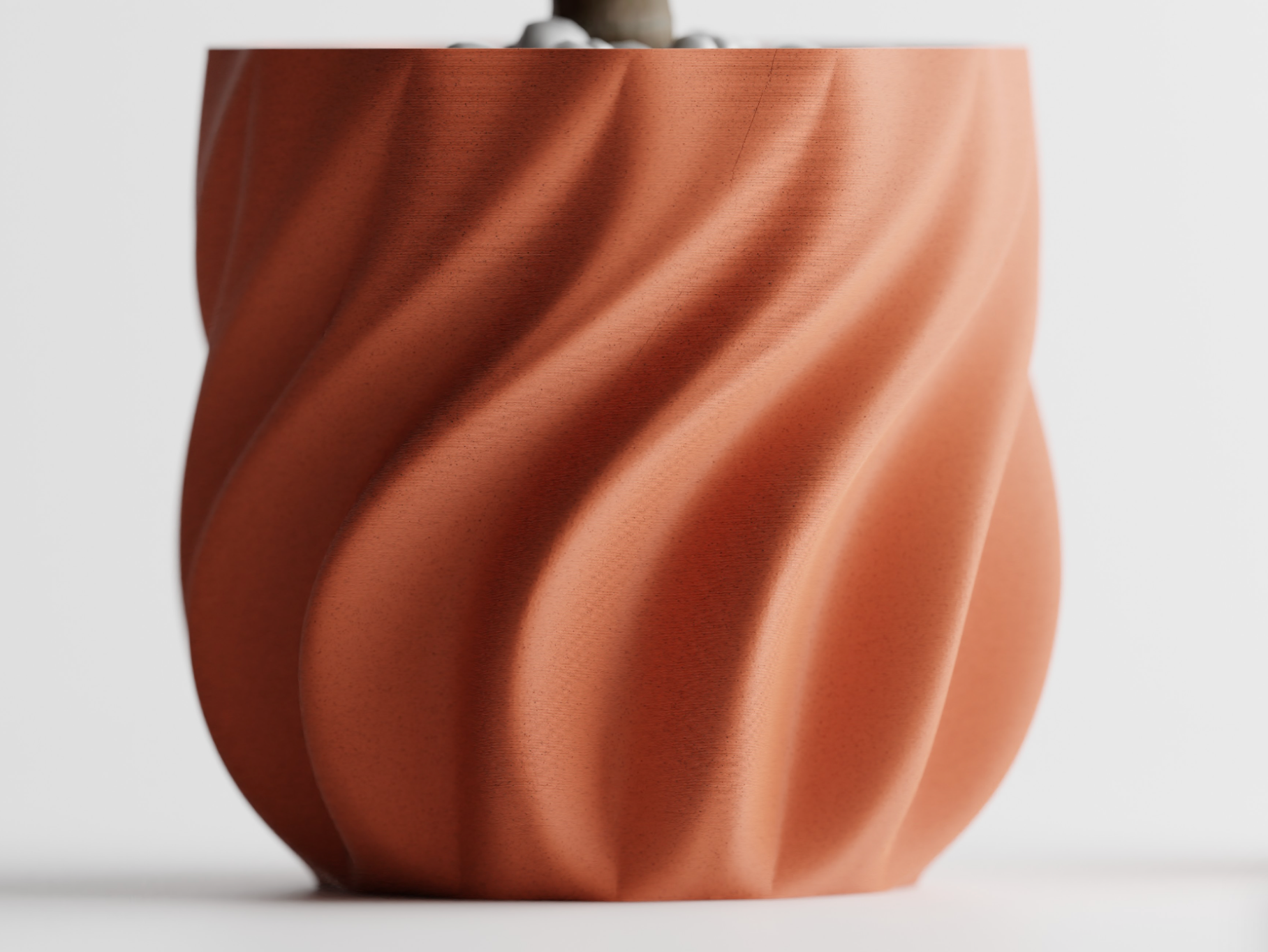 Plant Pot smooth ribs curved