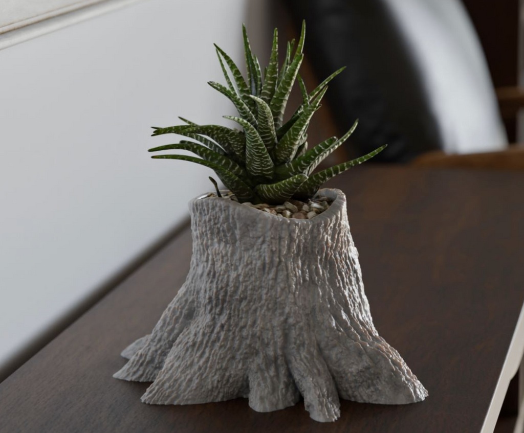 Tree stump pot